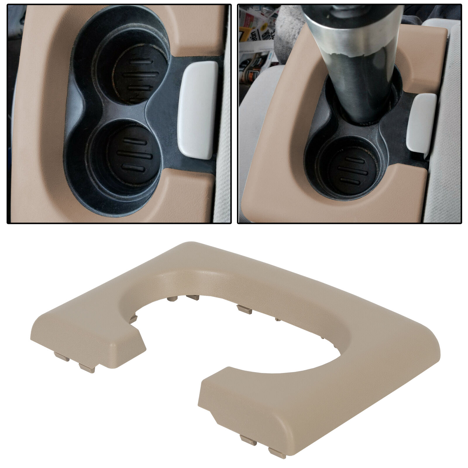 Center Console Cup Holder Armrest Pad Replacement Medium Parchment Ford F150