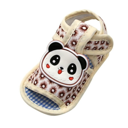 

Baby Girls Printed Applique Prewalker Soft Sole Sandals Shoes