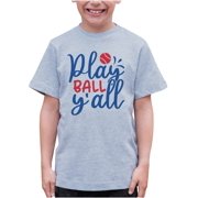 7 ate 9 Apparel Kids Baseball Shirts - Play Ball Y'all Grey T-Shirt 5T
