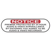 StickerTalk Oblong Protected by Audio and Video Surveillance Vinyl Sticker, 10 inches x 3 inches
