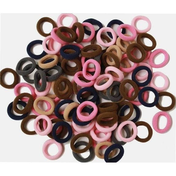 100Pcs Seamless Cotton Hair Bands Elastics Hair Ties Diameter 1 inch Ponytail Holders for Girl Toddler Baby Thin Hair