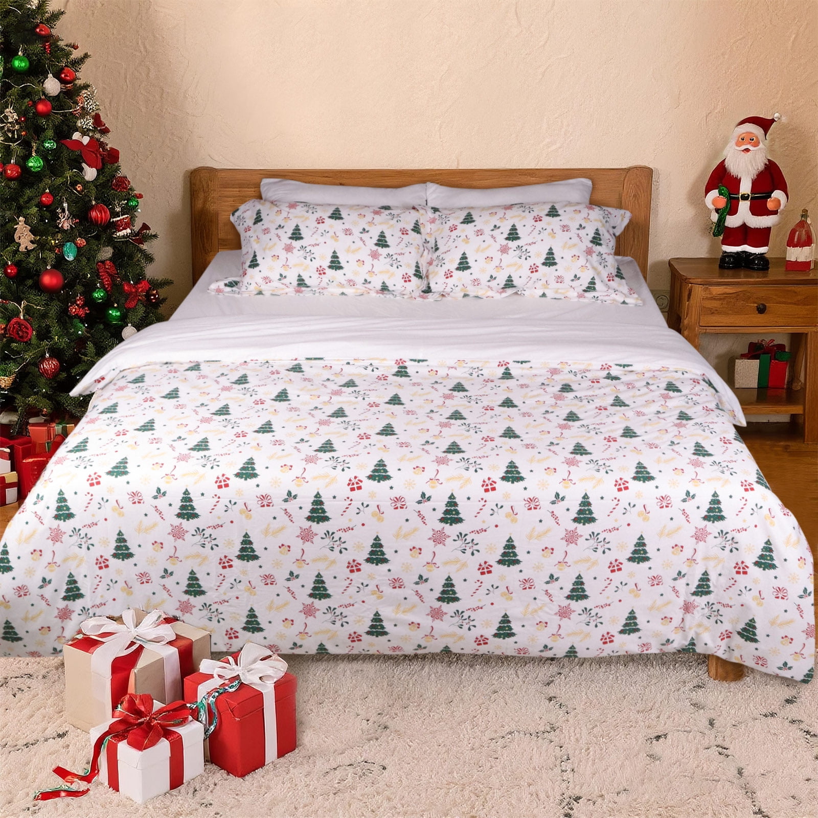Gogreen Luxury 100% Cotton King Duvet Cover, Soft & Breathable 3 Pieces King Bedding Sets, Pattern King Comfy Duvet Cover, with Zipper Closure, Includes 2 x Pillowcase, 1 x Duvet Cover