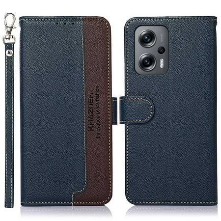 Shoppingbox Case for Xiaomi Redmi Note 11T Pro 6.6", Wallet Flip Cover Card Slot Magnetic Closure Leather Phone Case - Blue
