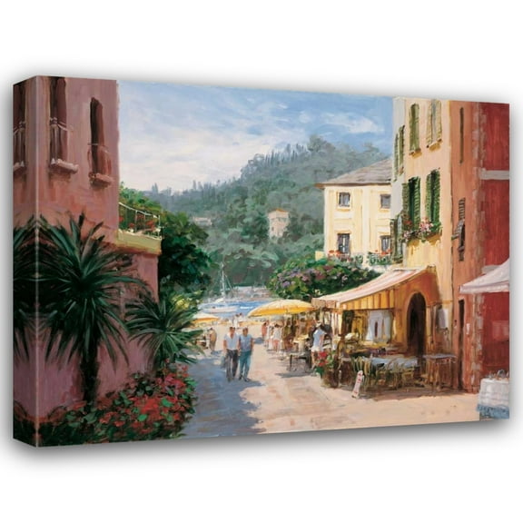 George Bates 24x20 Gallery Wrapped Canvas Wall Art Titled - Al Fresco - Portofino