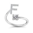 thumbnail image 1 of Anillo creativo de 26 letras con microdiamantes ajustable de Europa y Estados Unidos, anillo de joyería de la A a la Z en inglés, 1 of 1
