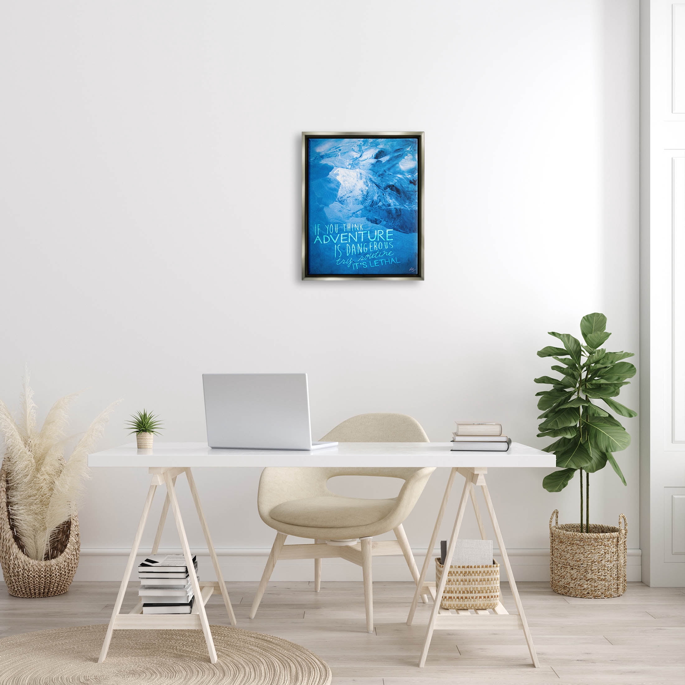 Stupell Industries Routine Is Lethal Phrase Graphic Art Luster Gray Floating Framed Canvas Print Wall Art, Design by K. Kaufman