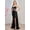 Black, variant on Women's Adora Design 3249 Beaded Corset Spaghetti Strap Slit Prom 2026 Dress Black Size 14