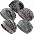 thumbnail image 1 of gorros holgados para mujer, tipo turbante, para dormir, con calaveras, 1 of 4