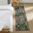 thumbnail image 3 of Yayeee Runner Rug for Bedroom 2'x6' Machine Washable Hallway Non Slip Mat, Green Christmas Holly, 3 of 8