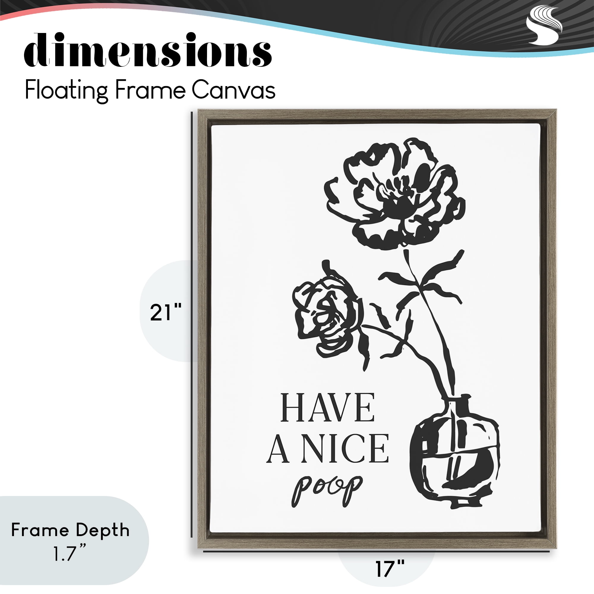 Stupell Industries Have A Nice Poop Brown Framed Floater Canvas Wall Art, design by Lettered and Lined
