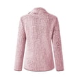 thumbnail image 6 of Yokua Women's Winter Fleece Jacket Plush Faux Fur Zipper Long Sleeve Stand Collar Coat with Pockets, 6 of 7