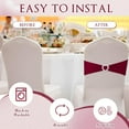 thumbnail image 3 of 100 Pcs Spandex Chair Sashes with Heart Shaped Buckle Slider Stretch Chair Cover Band Universal Elastic Ties for Wedding Banquet Event Party Decoration(Burgundy), 3 of 14