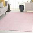 thumbnail image 2 of SAFAVIEH Faux Rabbit Fur Daven Solid Polyester Machine Washable Area Rug, Pink, 6' x 6' Square, 2 of 9