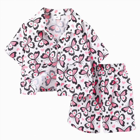 ZHANGDER Toddler Baby Girl Summer Clothes 1T 2T 3T 4T 5T T-Shirt Tee Tops Shorts Ribbed Knit Cute Outfits Set 2 Pieces Shorts Set, Pink 5-6T