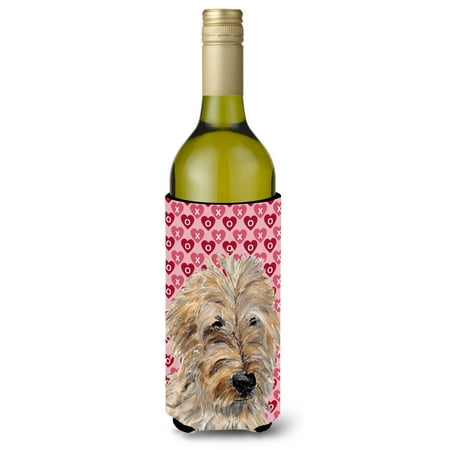 

Carolines Treasures SC9715LITERK Golden Doodle 2 Hearts and Love Wine Bottle Hugger Wine Bottle multicolor