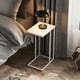 thumbnail image 4 of Mesa auxiliar WLIVE en forma de C blanco cremoso 39x29x63 cm, 4 of 7