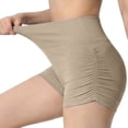 thumbnail image 2 of vdgthytj Women Athletic Shorts Elastic High Waist Slim Fitted Stretchy Ribbed Yoga Gym Workout Shorts, 2 of 5