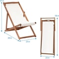 thumbnail image 3 of CL.HPAHKL Set of 2 Outdoor Beach Sling Chairs, Folding Patio Chair Adjustable Height, Portable Reclining Beach Chair for Beach Pool Side Balcony and Yard, Khaki, 3 of 7