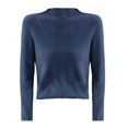 thumbnail image 3 of Women's Mock Neck Sweater, Soft Worsted Yarn Knit Pullover Top with Long Sleeve Comfort Fit, Breathable Lightweight Design for Spring Summer Fall, Daily Casual Wear and Outdoor Activities Dark Gray M, 3 of 3