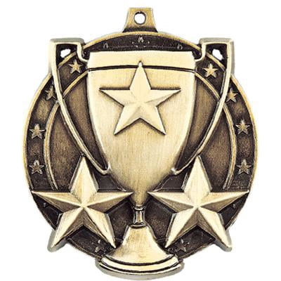 Victory Medals, 2" Gold Diecast Victory Medal Award 5 Pack