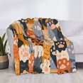 thumbnail image 3 of Cauagu Cute Cat Paw Pattern Fleece Throw Blanket, Horizontal Fleece Bedding Home Decor for Couch & Bed All Season Use-50"x40", 3 of 6