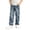 Blue*, variant on OSOLU Boys Pants Solid Color Practical Functional Side Pocket Wide Leg Denim Trousers Kids Everyday Wear Blue