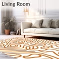 thumbnail image 2 of ODIKA 5'x7' Machine Washable Non-Slip Area Rug, Minimalist Interlocking Lattice Motif with Gradient Hues High Traffic Rug with Pad, Orange, 571483, 2 of 8