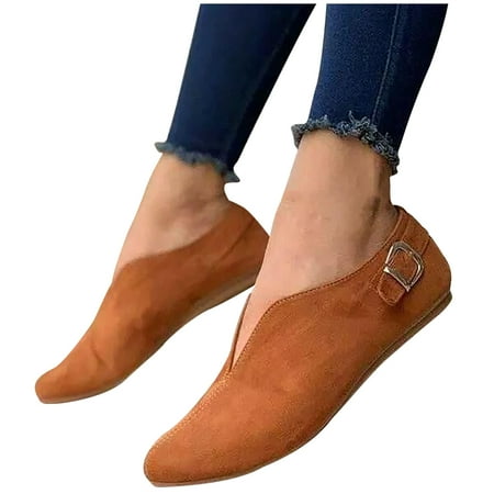 Mepaouo Womens Casual Dress Loafer Shoes Suede Work Business Walking Penny Loafers Slip on Shoes
