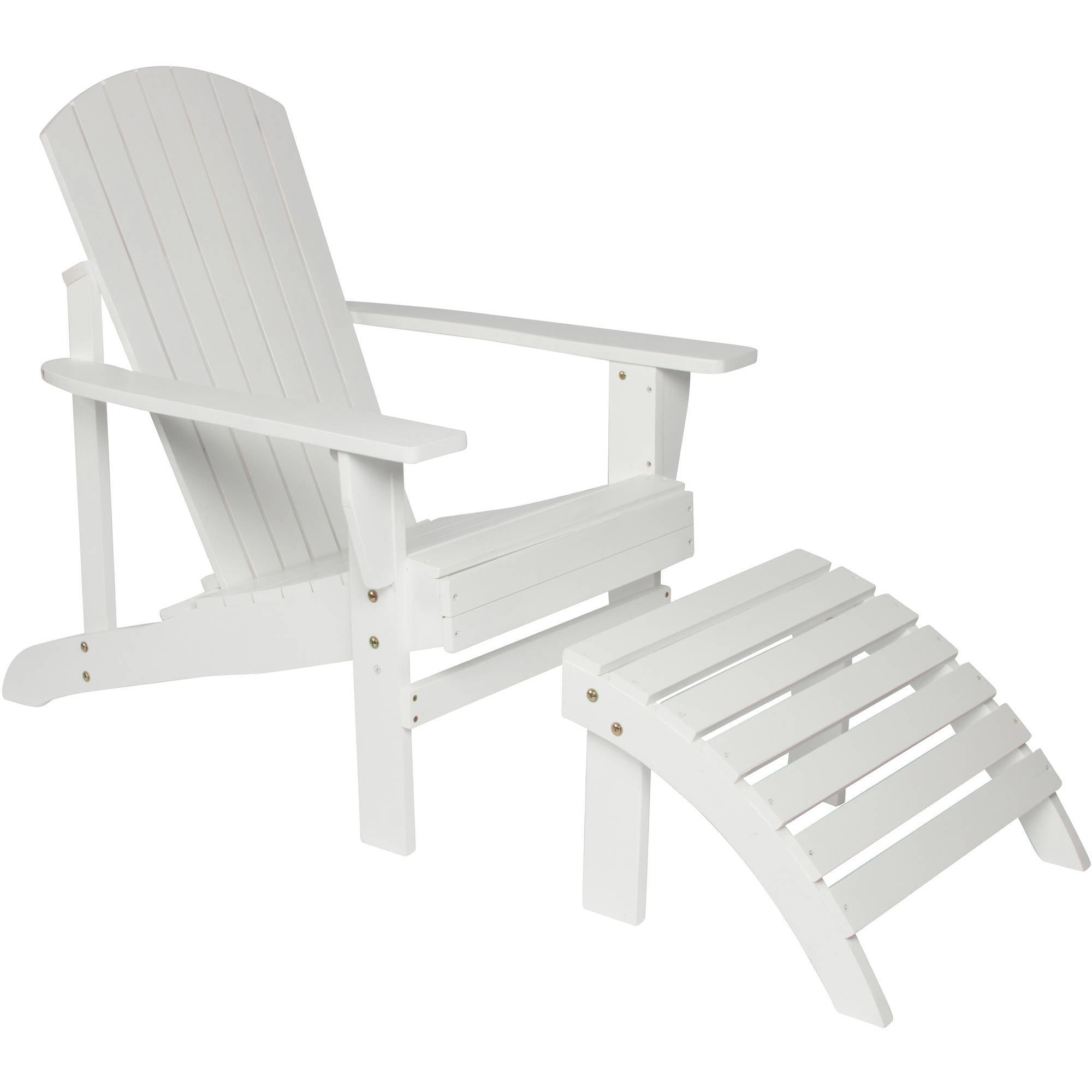 Trademark Innovations Fir Wood Adirondack Chair with Footrest