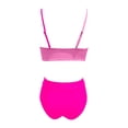 thumbnail image 5 of Ticikt Women's High Waisted Bikini Sets Sporty Color Block Two Piece Swimsuits Cheeky High Cut Tie Back Bathing Suits,Color:Hot Pink,L, 5 of 5