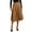 Brown, variant on RUTAYY Women Casual High Waisted Pleated A-Line Midi Skirt Fall Winter Zipper Work Skirts Solid Color Smocked Boho Pleated Skirts