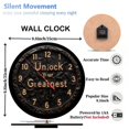 thumbnail image 2 of 10-Inch Silent Wooden Wall Clock, " Unlock Your Greatness Inspirational Wall Clock Home Decor "  Silent Non-Ticking Clock, Battery Operated (AA Batteries Not Included), Artistic Home Decor, 2 of 9