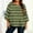 Green-a, variant on Women’s Oversize Stripe T-Shirt Summer Capris Sleeve Round Neck Loose Comfy Casual Outfit,Green,L