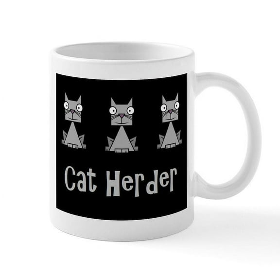 CafePress - Cat Herder Job Humor With Cats Mugs - 11 oz Ceramic Mug - Novelty Coffee Tea Cup