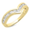 Dazzlingrock Collection 0.60 Carat (ctw) 14K Round Real White Diamond Wedding Stackable Band Guard Ring, Yellow Gold, Size 7.5