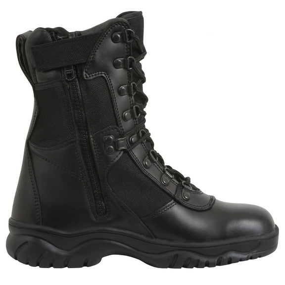 Rothco Forced Entry 8in Boot w/Side Zipper, Black, 9.5, 5053-Black-9.5