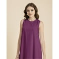 thumbnail image 5 of Moomaya Contemporary Asymmetric Round Neck Solid Rayon Dress Loose Fit Day Dress, 5 of 9