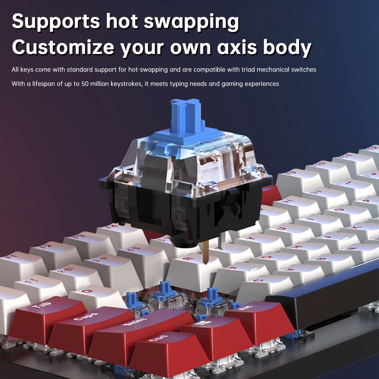 VIPQV 104-Key Wired Mechanical Keyboard, Hot Swappable Custom Keyboard, RGB Backlit Gaming Keyboard for PC/Tablet/Xbox/PS4/PS5