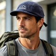 thumbnail image 4 of PRINxy Men's 5-Panel Short Brim Workwear Baseball Cap, Mountain Embroidery Lightweight Sun Hat for Hiking & Outdoor Sports Blue, 4 of 6