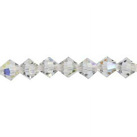 42 Pieces (3mm) Crystal AB | Preciosa 5" Clear Glass Strand Rondelle Beads
