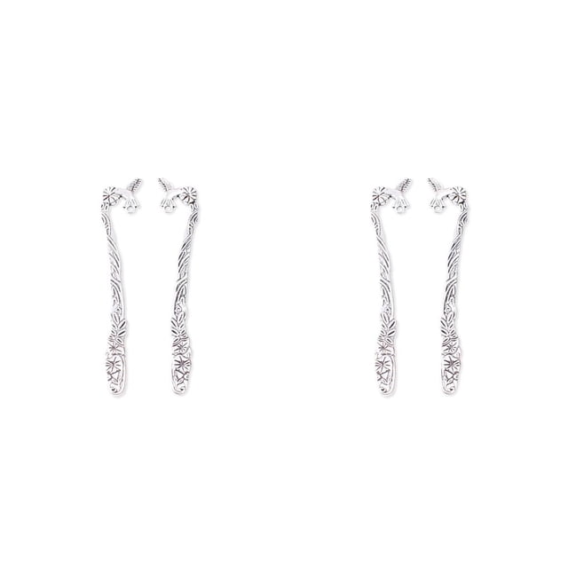 Guardurnaity Tenedor de pelo, herramientas de estilo curvo Vintage, decoraciones de boda, horquilla de aleación, Clip de libro hecho a mano, Plata antigua 2piezas