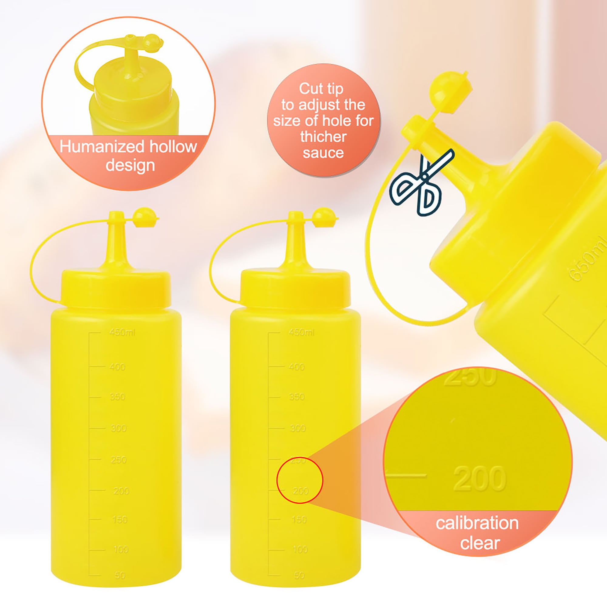 Unique Bargains Plastic 16 Oz Squeeze Bottle Condiment Storage Kitchen