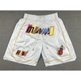 thumbnail image 1 of Miami Heat Retro Embroidered Zipper Pocket Shorts Basketball Pants Embroidered Shorts, 1 of 2