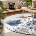 thumbnail image 3 of Round Area Rugs 6Ft, Navy Blue Floral Non-Slip Washable Circle Rugs Carpet, Watercolor Flowers Farmhouse Indoor Outdoor Rug Floor Mats Throw Runner for Bedroom Living Room Bathroom, 3 of 8