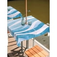 thumbnail image 2 of Square Outdoor Tablecloth with Umbrella Hole Moire Blue Ombre Outside Table Cloth Waterproof Patio Table Cover Abstract Art Waves Stripe Zipper Tablecloths for Picnic Party Camping 60x60 Inch, 2 of 8
