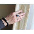 thumbnail image 4 of Mens Titanium Steel Ring European American Retro Obsidian Inlay Gold Plated Artificial Gem Semi Gem Steel Black Ring Jewelry Gift for Him, 4 of 11