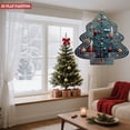 thumbnail image 2 of Metal Hanging Christmas Tree Wind Spinner - Modern Abstract Design with Concentric Circles Red Baubles & Gold Accents for Garden Decor, 2 of 7