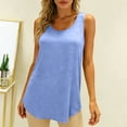 thumbnail image 4 of FengLS Women's Casual Tank Loose Comfortable Round Neck Tank Tops Summer Lightweight Tops Solid Color Layer Vest, 4 of 5