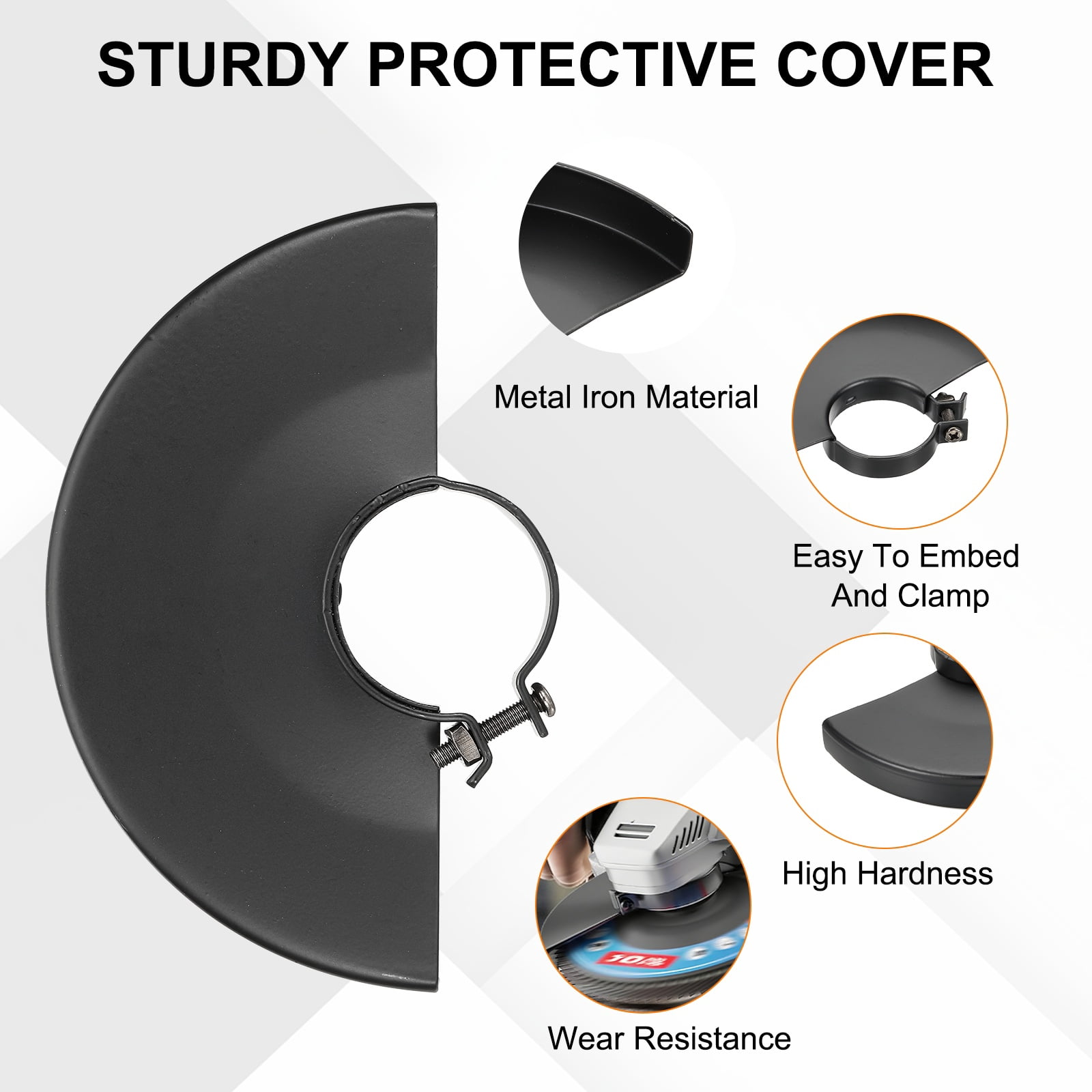 Uxcell Angle Grinder Guard 6" (160mm) 1.69" Dia, 2Pcs Metal Adjustable Angle Grinder Safety Guard Wheel Disc Blades Protective Cover Shield Replacement, Black
