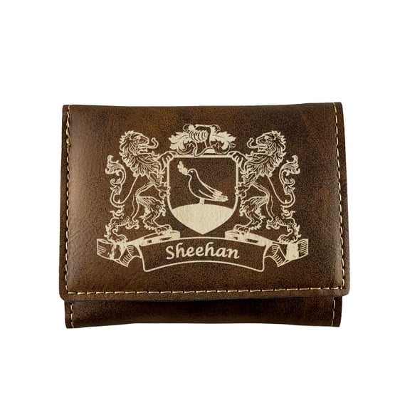 Sheehan Irish Coat of Arms Rustic Leather Wallet